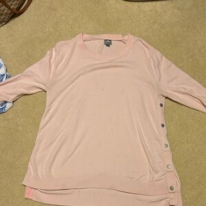 New York & Company Pink Button-Side Top